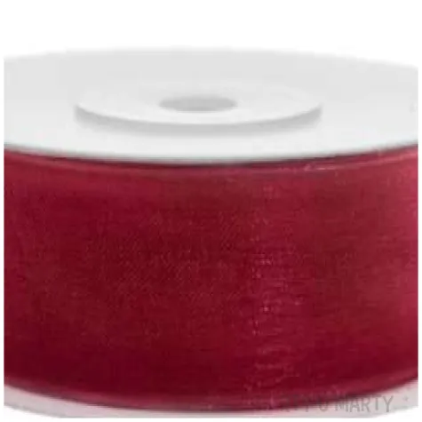 tasiemka szyfonowa czerwona 19 mm 25 m