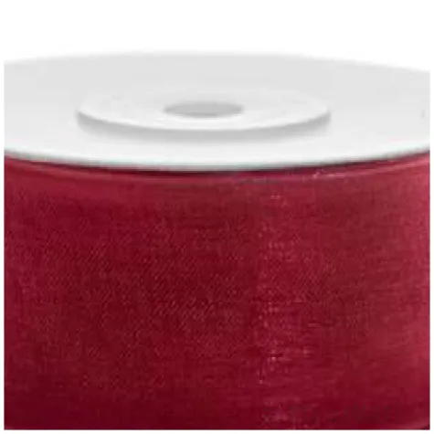 tasiemka szyfonowa czerwona 25 mm 25 m