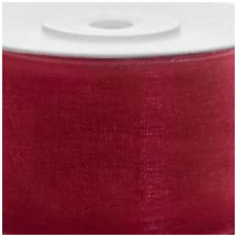 tasiemka szyfonowa czerwona 38 mm 25 m