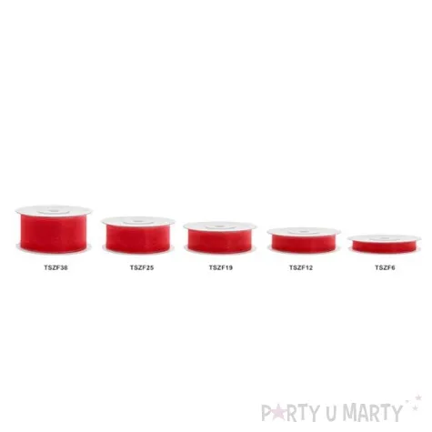 tasiemka szyfonowa czerwona jasna 6 mm 25 m