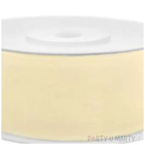 tasiemka szyfonowa kremowa jasna 19 mm 25 m