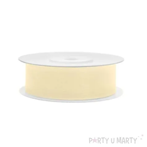 tasiemka szyfonowa kremowa jasna 19 mm 25 m