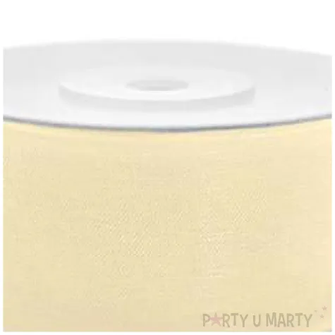 tasiemka szyfonowa kremowa jasna 25 mm 25 m