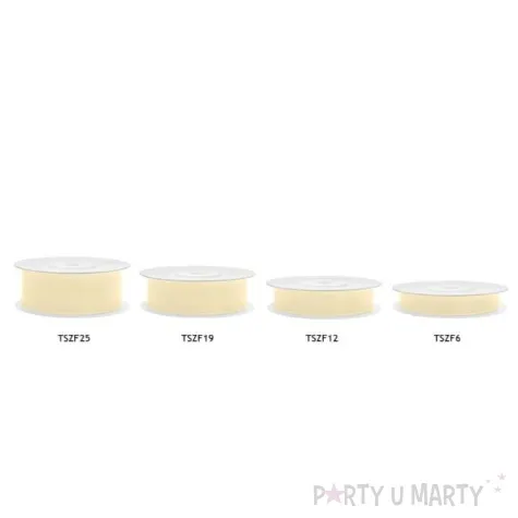 tasiemka szyfonowa kremowa jasna 25 mm 25 m