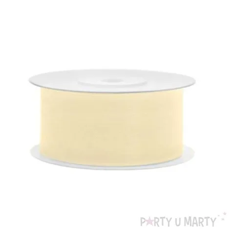 tasiemka szyfonowa kremowa jasna 38 mm 25 m