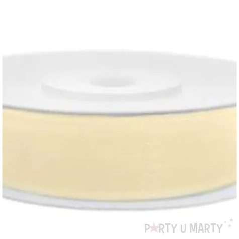 tasiemka szyfonowa kremowa jasna 6 mm 25 m