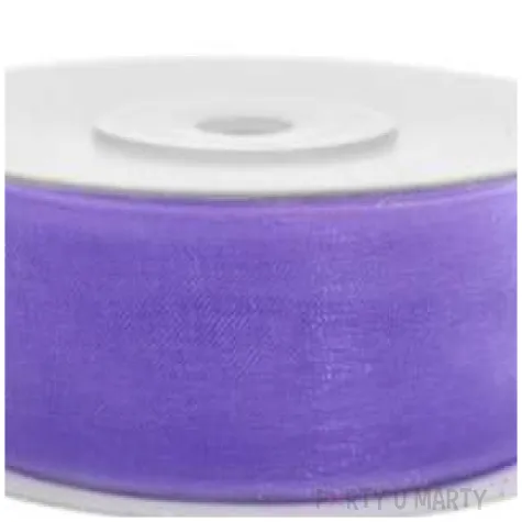 tasiemka szyfonowa liliowa 19 mm 25 m