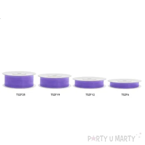 tasiemka szyfonowa liliowa 25 mm 25 m