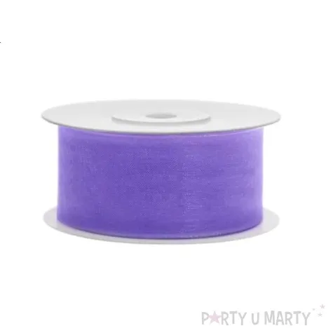 tasiemka szyfonowa liliowa 38 mm 25 m