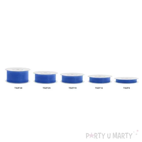 tasiemka szyfonowa niebieska kobaltowa 38 mm 25 m