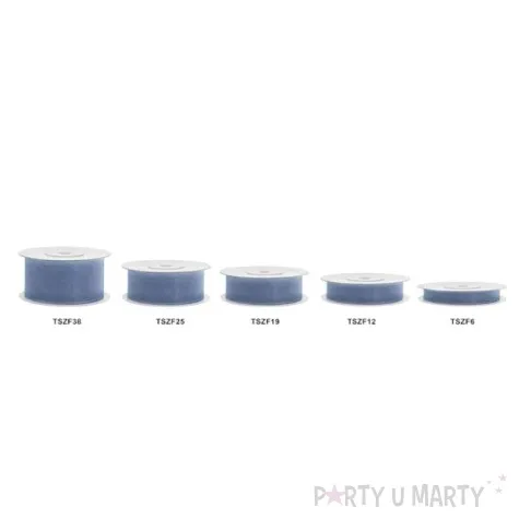 tasiemka szyfonowa niebieska mglista 19 mm 25 m