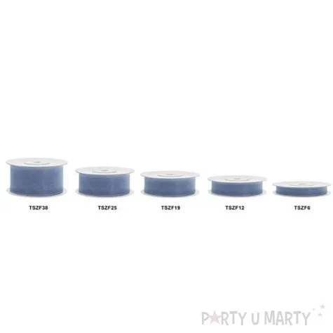 tasiemka szyfonowa niebieska mglista 25 mm 25 m