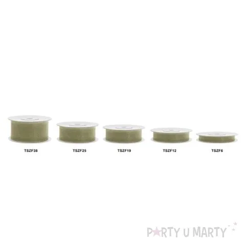 tasiemka szyfonowa oliwkowa 25 mm 25 m