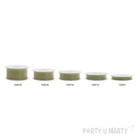 tasiemka szyfonowa oliwkowa 6 mm 25 m