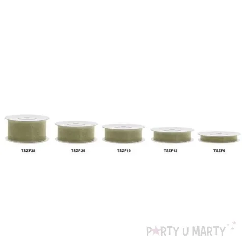 tasiemka szyfonowa oliwkowy 38 mm 25 m