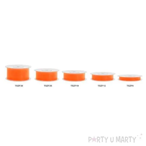 tasiemka szyfonowa pomaranczowa 12 mm 25 m