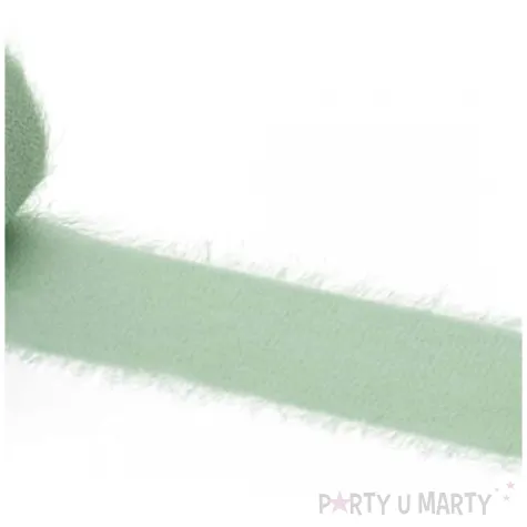 tasiemka szyfonowa premium pistacjowy partydeco 40 mm 5 m 3 szt