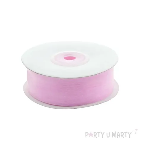 tasiemka szyfonowa rozowa 25 mm 25 m 1 szt