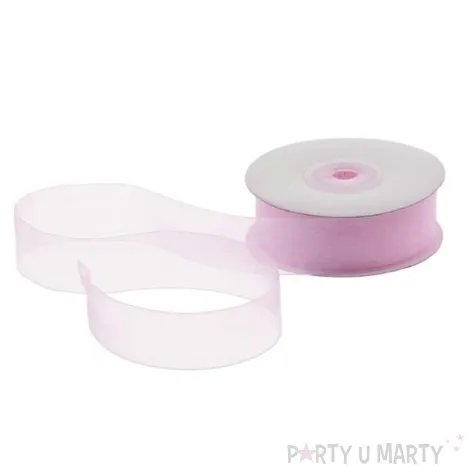 tasiemka szyfonowa rozowa 25 mm 25 m 1 szt