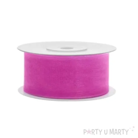 tasiemka szyfonowa rozowa 38 mm 25 m