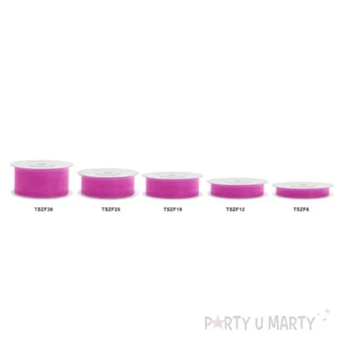 tasiemka szyfonowa rozowa 38 mm 25 m