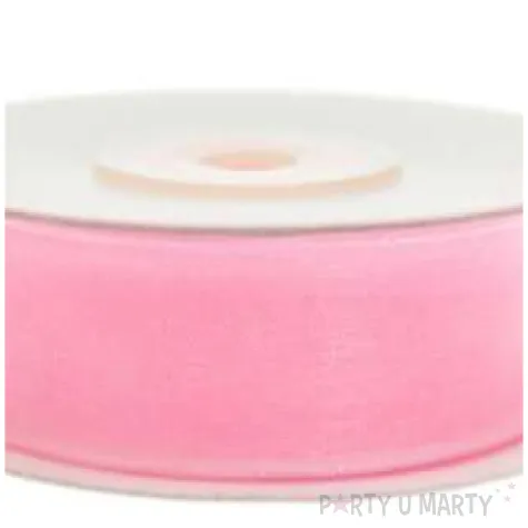 tasiemka szyfonowa rozowa jasna 12 mm 25 m