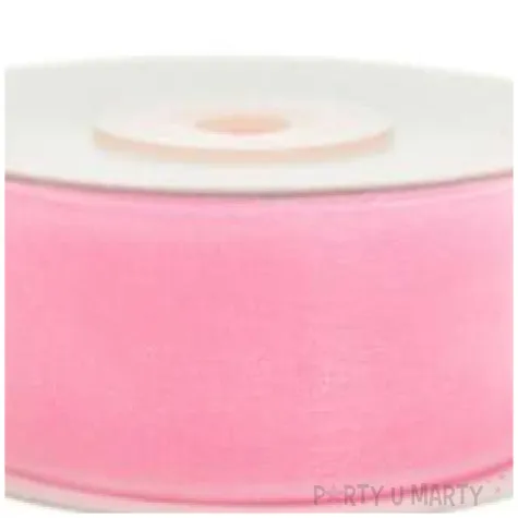 tasiemka szyfonowa rozowa jasna 19 mm 25 m