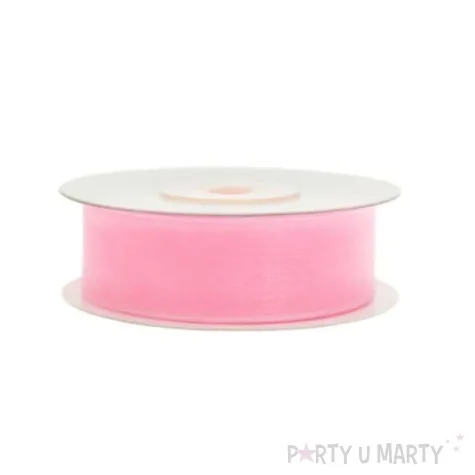 tasiemka szyfonowa rozowa jasna 19 mm 25 m