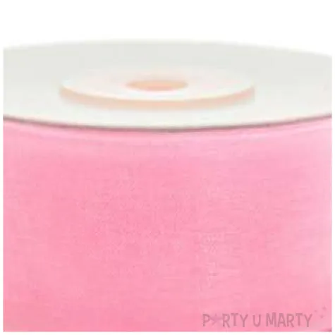 tasiemka szyfonowa rozowa jasna 25 mm 25 m