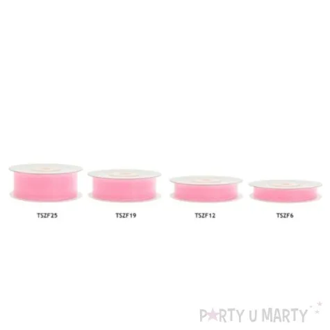 tasiemka szyfonowa rozowa jasna 25 mm 25 m