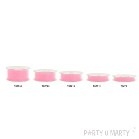 tasiemka szyfonowa rozowa jasna 38 mm 25 m