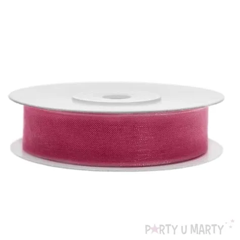 tasiemka szyfonowa rozowy rumiany 12 mm 25 m