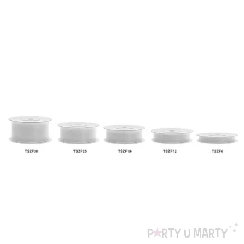 tasiemka szyfonowa srebrna 19 mm 25 m