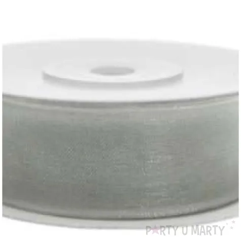 tasiemka szyfonowa szara 12 mm 25 m