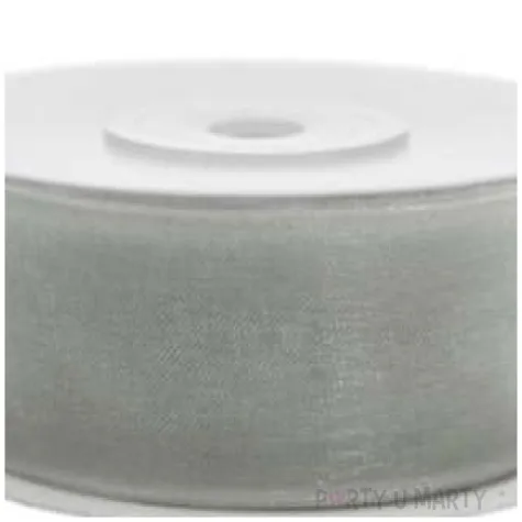 tasiemka szyfonowa szara 19 mm 25 m