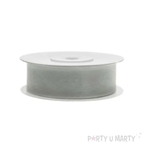 tasiemka szyfonowa szara 19 mm 25 m