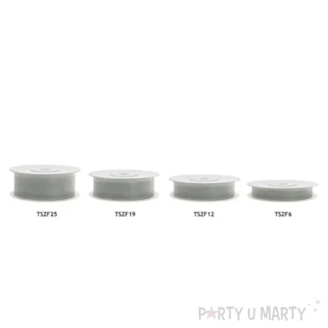 tasiemka szyfonowa szara 25 mm 25 m