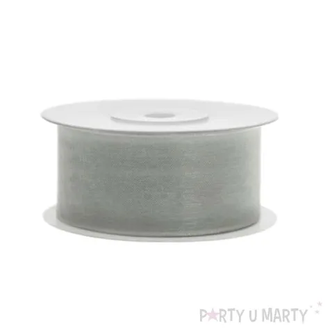 tasiemka szyfonowa szara 38 mm 25 m