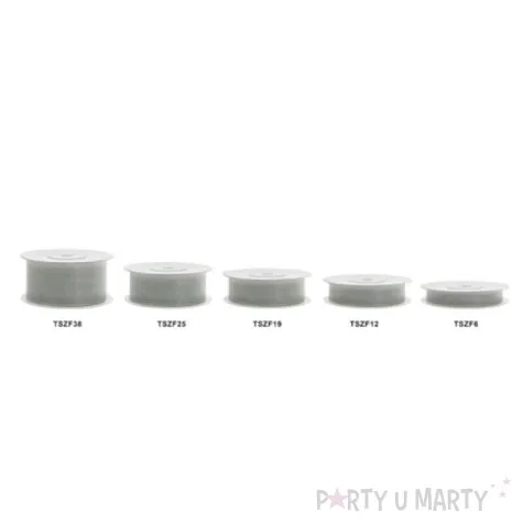 tasiemka szyfonowa szara 38 mm 25 m