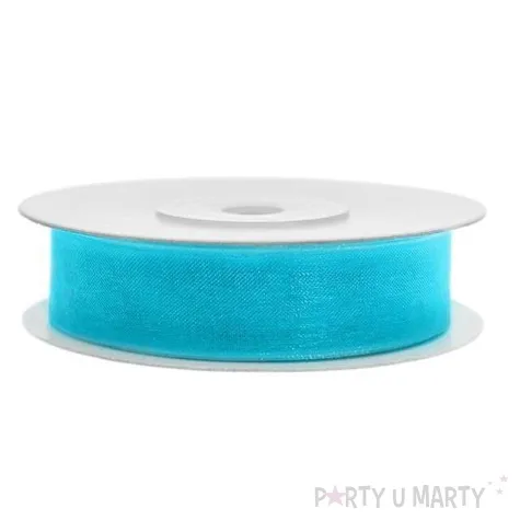 tasiemka szyfonowa turkusowa 12 mm 25 m