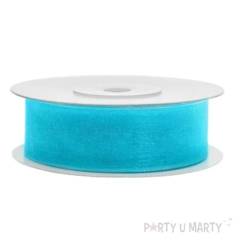 tasiemka szyfonowa turkusowa 19 mm 25 m