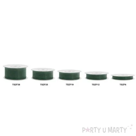 tasiemka szyfonowa zielona brudna 25 mm 25 m