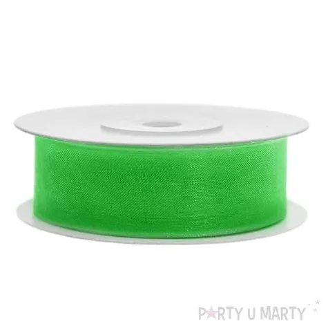 tasiemka szyfonowa zielona koniczyna 19 mm 25 m