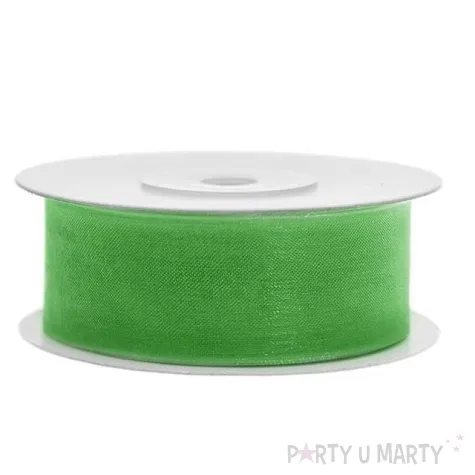 tasiemka szyfonowa zielona szmaragdowa 25 mm 25 m