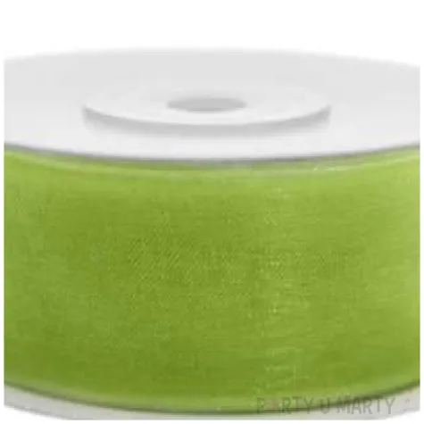 tasiemka szyfonowa zielone jabluszko 19 mm 25 m