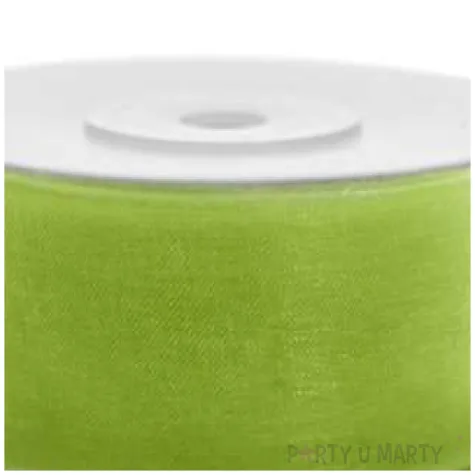 tasiemka szyfonowa zielone jabluszko 25 mm 25 m