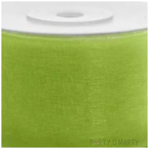 tasiemka szyfonowa zielone jabluszko 38 mm 25 m