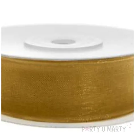 tasiemka szyfonowa zlota 12 mm 25 m
