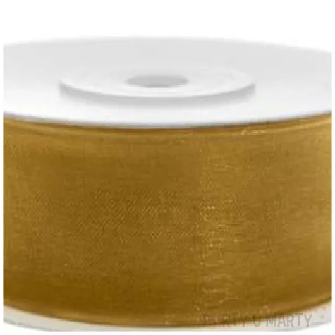 tasiemka szyfonowa zlota 19 mm 25 m