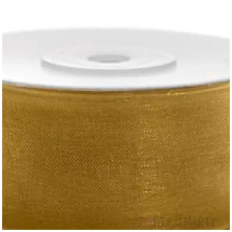 tasiemka szyfonowa zlota 25 mm 25 m